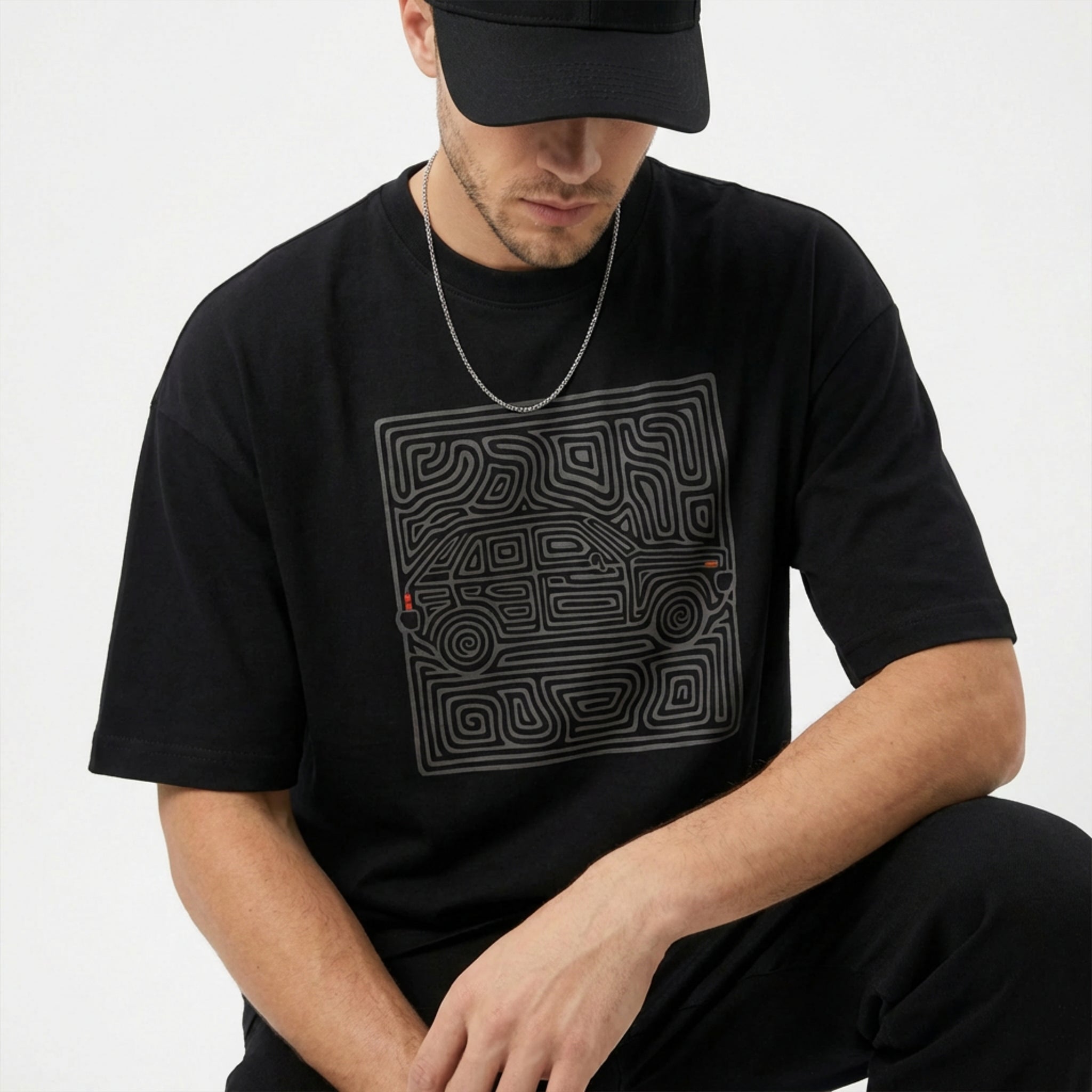 NVRFOUND LABYRINTH T-SHIRT - BLACK